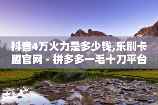 抖音4万火力是多少钱,乐刷卡盟官网 - 拼多多一毛十刀平台 - 拼多多001积分需要几个人-第1张图片-靖非智能科技传媒