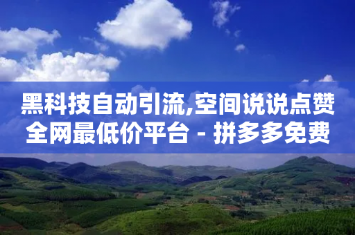 黑科技自动引流,空间说说点赞全网最低价平台 - 拼多多免费自动刷刀软件 - 拼多多站外引流怎么做