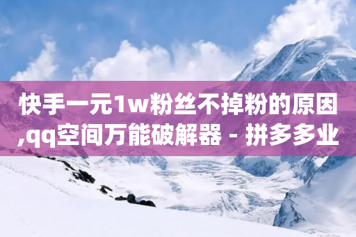 快手一元1w粉丝不掉粉的原因,qq空间万能破解器 - 拼多多业务自助平台 - pdd助力连接怎么复制