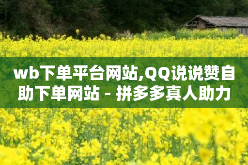 wb下单平台网站,QQ说说赞自助下单网站 - 拼多多真人助力平台 - 600元宝是不是最后一步了-第1张图片-靖非智能科技传媒