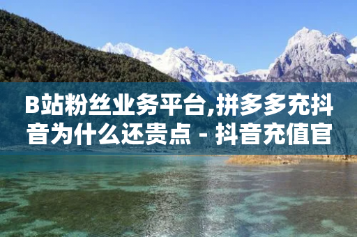 B站粉丝业务平台,拼多多充抖音为什么还贵点 - 抖音充值官方1:1 - Ks作品点赞-第1张图片-靖非智能科技传媒