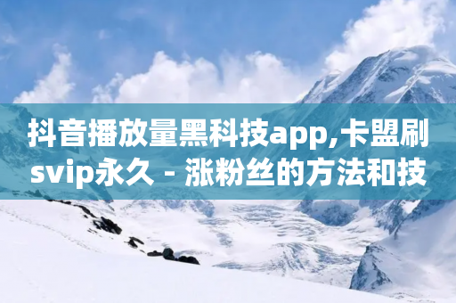 抖音播放量黑科技app,卡盟刷svip永久 - 涨粉丝的方法和技巧 - ks便宜的下单网站-第1张图片-靖非智能科技传媒