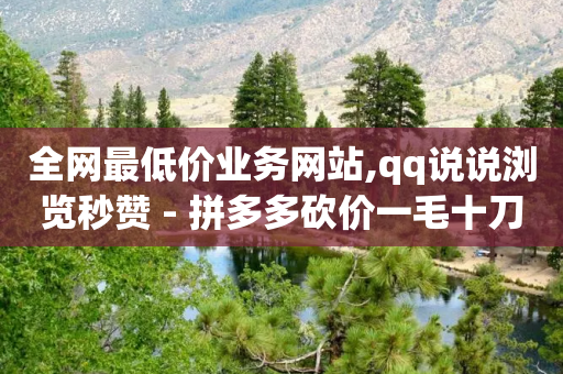 全网最低价业务网站,qq说说浏览秒赞 - 拼多多砍价一毛十刀网站靠谱吗 - 拼多多砍一刀6w人没成功-第1张图片-靖非智能科技传媒