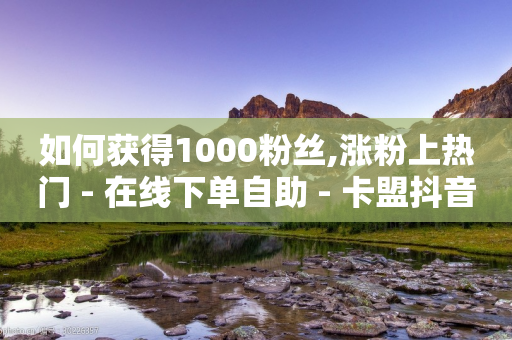 如何获得1000粉丝,涨粉上热门 - 在线下单自助 - 卡盟抖音业务网-第1张图片-靖非智能科技传媒