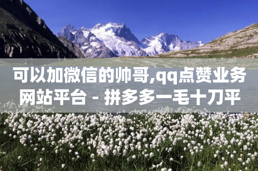 可以加微信的帅哥,qq点赞业务网站平台 - 拼多多一毛十刀平台 - 拼多多一直在自动铺货