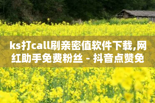 ks打call刷亲密值软件下载,网红助手免费粉丝 - 抖音点赞免费点赞软件 - 彩虹卡盟对接货源社区-第1张图片-靖非智能科技传媒