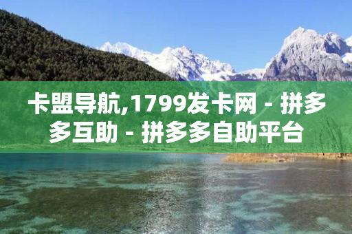 卡盟导航,1799发卡网 - 拼多多互助 - 拼多多自助平台-第1张图片-靖非智能科技传媒