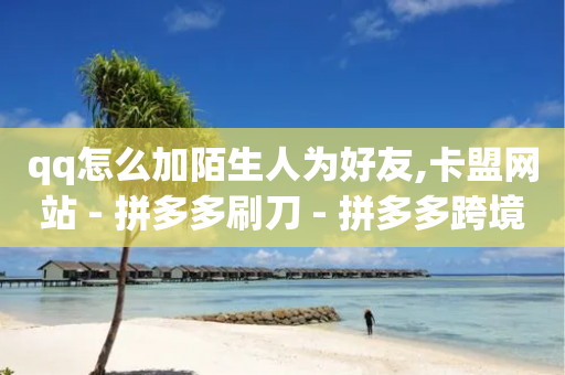 qq怎么加陌生人为好友,卡盟网站 - 拼多多刷刀 - 拼多多跨境卖家中心入口-第1张图片-靖非智能科技传媒