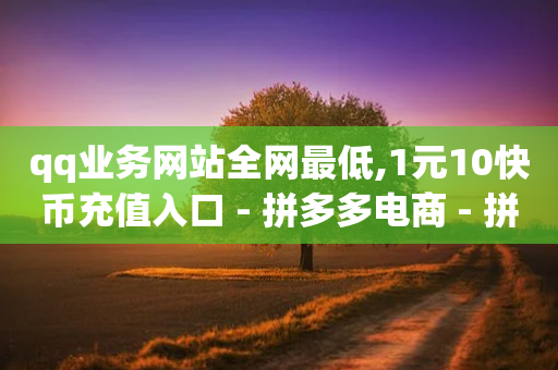 qq业务网站全网最低,1元10快币充值入口 - 拼多多电商 - 拼多多砍价网站赚钱-第1张图片-靖非智能科技传媒