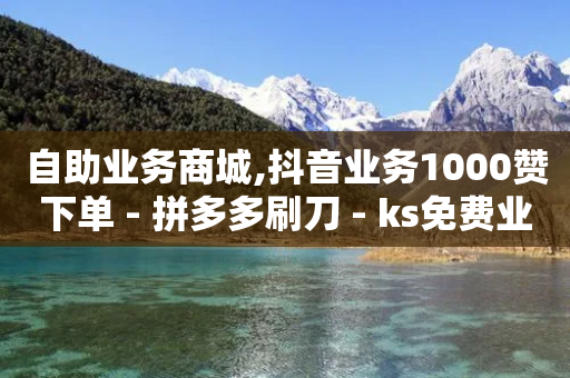 自助业务商城,抖音业务1000赞下单 - 拼多多刷刀 - ks免费业务平台软件-第1张图片-靖非智能科技传媒