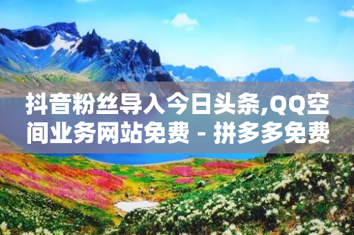 抖音粉丝导入今日头条,QQ空间业务网站免费 - 拼多多免费领5件助力 - 龙泉三少刀剑厂