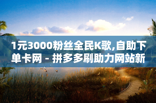 1元3000粉丝全民K歌,自助下单卡网 - 拼多多刷助力网站新用户真人 - 拼多多怎么5件礼物一起拿走-第1张图片-靖非智能科技传媒