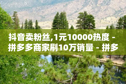 抖音卖粉丝,1元10000热度 - 拼多多商家刷10万销量 - 拼多多跨境电商平台-第1张图片-靖非智能科技传媒