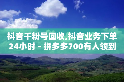 抖音千粉号回收,抖音业务下单24小时 - 拼多多700有人领到吗 - 拼多多高级投诉处理专家-第1张图片-靖非智能科技传媒