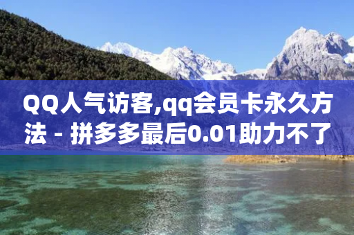 QQ人气访客,qq会员卡永久方法 - 拼多多最后0.01助力不了 - 骗700元派出所管吗-第1张图片-靖非智能科技传媒