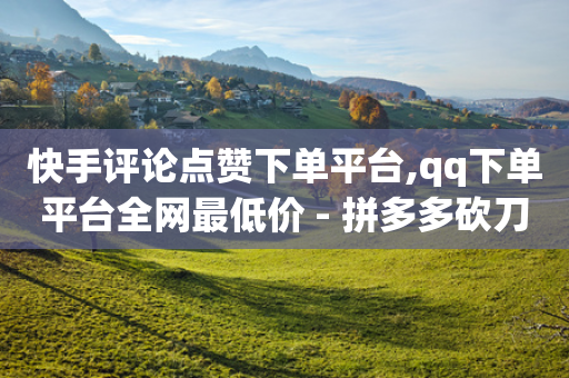 快手评论点赞下单平台,qq下单平台全网最低价 - 拼多多砍刀软件代砍平台 - 拼多多刀具-第1张图片-靖非智能科技传媒