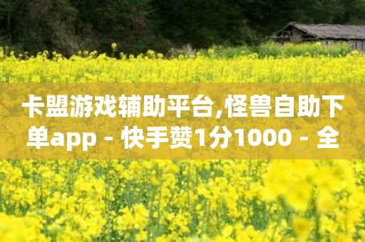 卡盟游戏辅助平台,怪兽自助下单app - 快手赞1分1000 - 全网辅助最低货源网