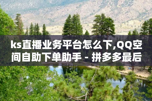 ks直播业务平台怎么下,QQ空间自助下单助手 - 拼多多最后0.01解决办法 - 拼多多推金币欺骗消费者-第1张图片-靖非智能科技传媒