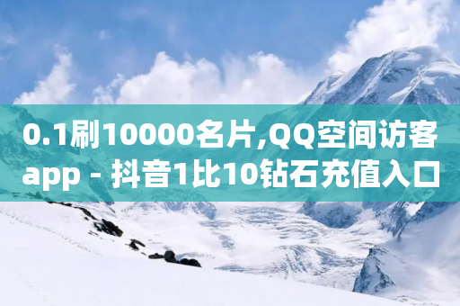 0.1刷10000名片,QQ空间访客app - 抖音1比10钻石充值入口 - QQ增加访客量链接-第1张图片-靖非智能科技传媒