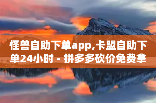 怪兽自助下单app,卡盟自助下单24小时 - 拼多多砍价免费拿商品 - 拼多多商品代卖