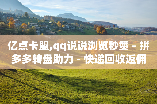 亿点卡盟,qq说说浏览秒赞 - 拼多多转盘助力 - 快递回收返佣平台-第1张图片-靖非智能科技传媒