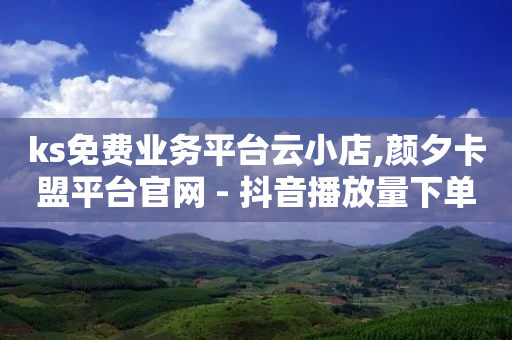 ks免费业务平台云小店,颜夕卡盟平台官网 - 抖音播放量下单 - ks网红-第1张图片-靖非智能科技传媒