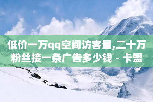 低价一万qq空间访客量,二十万粉丝接一条广告多少钱 - 卡盟黄钻低价自助下单 - 低价充黄钻网站-第1张图片-靖非智能科技传媒