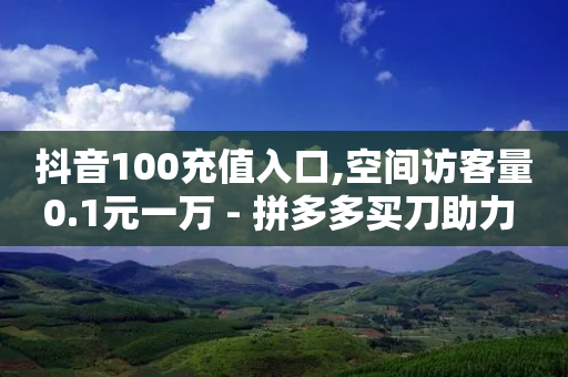 抖音100充值入口,空间访客量0.1元一万 - 拼多多买刀助力 - 拼多多抽到福卡怎么回事-第1张图片-靖非智能科技传媒