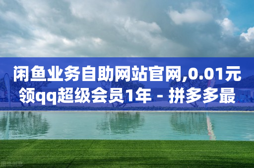 闲鱼业务自助网站官网,0.01元领qq超级会员1年 - 拼多多最后0.01碎片 - 电商助手关闭会怎么样