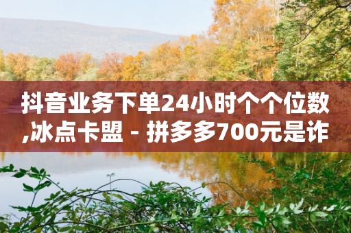 抖音业务下单24小时个个位数,冰点卡盟 - 拼多多700元是诈骗吗 - 拼多多专业助力团队