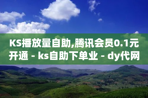 KS播放量自助,腾讯会员0.1元开通 - ks自助下单业 - dy代网站业务网站-第1张图片-靖非智能科技传媒