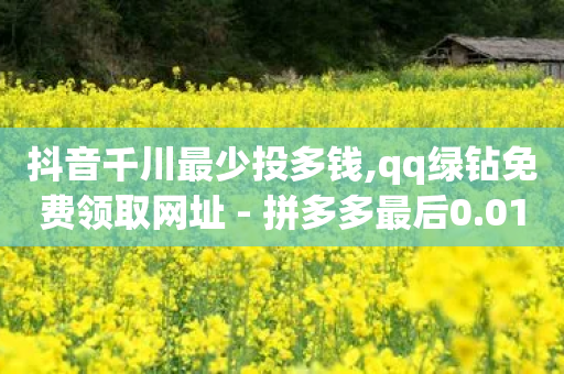 抖音千川最少投多钱,qq绿钻免费领取网址 - 拼多多最后0.01碎片 - 拼多多现金大转盘助力免费