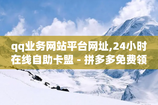 qq业务网站平台网址,24小时在线自助卡盟 - 拼多多免费领商品助力 - 怎样从拼多多买到便宜好货-第1张图片-靖非智能科技传媒