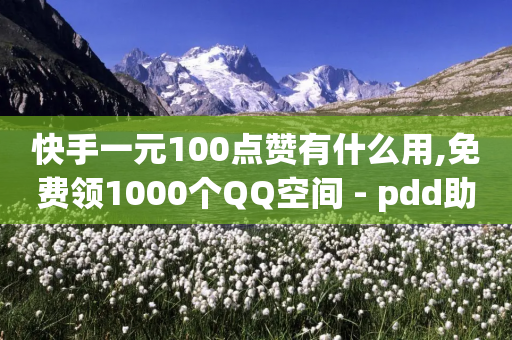 快手一元100点赞有什么用,免费领1000个QQ空间 - pdd助力购买 - 砍人免费软件-第1张图片-靖非智能科技传媒