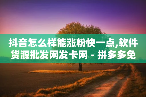 抖音怎么样能涨粉快一点,软件货源批发网发卡网 - 拼多多免费自动刷刀软件 - 拼多多助力二维码网址