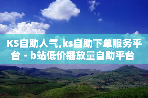 KS自助人气,ks自助下单服务平台 - b站低价播放量自助平台 - 抖音秒赞云商城