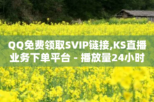 QQ免费领取SVIP链接,KS直播业务下单平台 - 播放量24小时在线下单 - 抖音业务在线自助