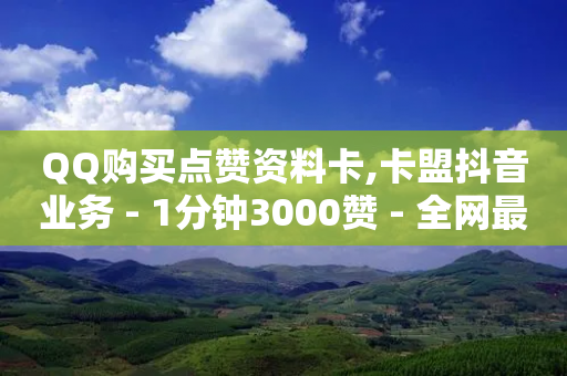 QQ购买点赞资料卡,卡盟抖音业务 - 1分钟3000赞 - 全网最低ks下单-第1张图片-靖非智能科技传媒