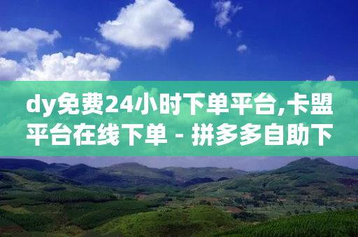 dy免费24小时下单平台,卡盟平台在线下单 - 拼多多自助下单24小时平台 - pdd提现700成功