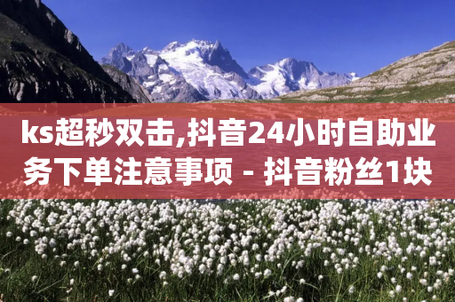 ks超秒双击,抖音24小时自助业务下单注意事项 - 抖音粉丝1块钱10个 - qq空间24小时全网自助下单-第1张图片-靖非智能科技传媒