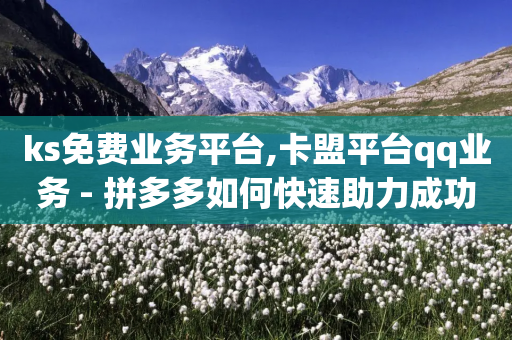 ks免费业务平台,卡盟平台qq业务 - 拼多多如何快速助力成功 - 拼多多领到现金厉害-第1张图片-靖非智能科技传媒