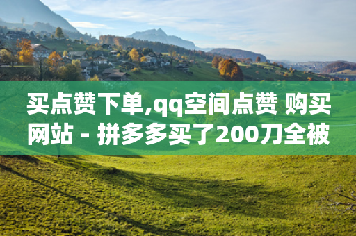 买点赞下单,qq空间点赞 购买网站 - 拼多多买了200刀全被吞了 - 拼多多助力软件app