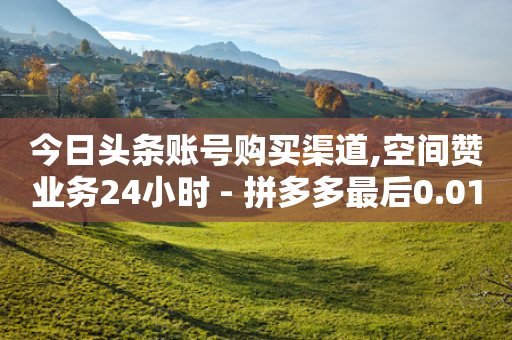 今日头条账号购买渠道,空间赞业务24小时 - 拼多多最后0.01解决办法 - 自动浏览拼多多脚本