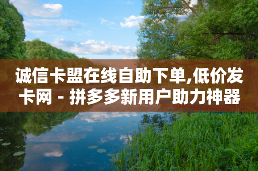 诚信卡盟在线自助下单,低价发卡网 - 拼多多新用户助力神器 - 拼多多助力钻石 积分后面-第1张图片-靖非智能科技传媒