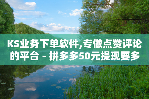 KS业务下单软件,专做点赞评论的平台 - 拼多多50元提现要多少人助力 - 拼多多自动助力脚本-第1张图片-靖非智能科技传媒