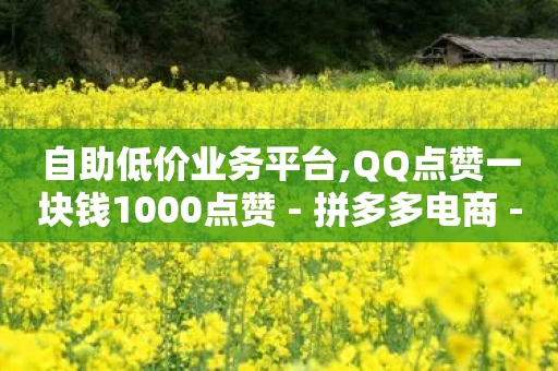 自助低价业务平台,QQ点赞一块钱1000点赞 - 拼多多电商 - 拼多多怎么自己助力免费领