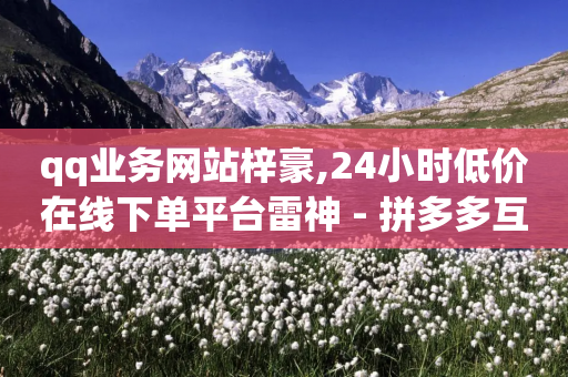 qq业务网站梓豪,24小时低价在线下单平台雷神 - 拼多多互助 - 拼多多为什么老是送现金-第1张图片-靖非智能科技传媒