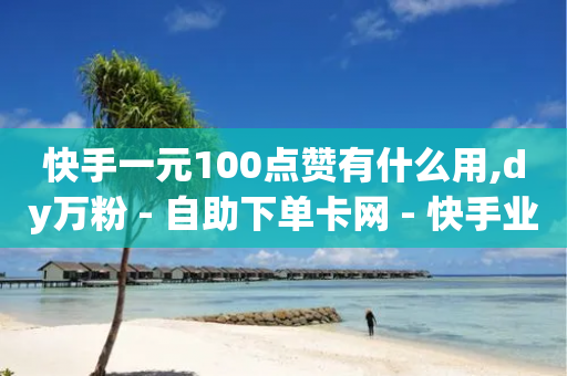 快手一元100点赞有什么用,dy万粉 - 自助下单卡网 - 快手业务低价人机