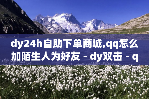 dy24h自助下单商城,qq怎么加陌生人为好友 - dy双击 - qq个性名片免费-第1张图片-靖非智能科技传媒