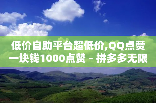 低价自助平台超低价,QQ点赞一块钱1000点赞 - 拼多多无限助力神器免费 - 拼多多提现成功700元截图-第1张图片-靖非智能科技传媒